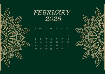 February 2026 Mandala Calendar Template to Download