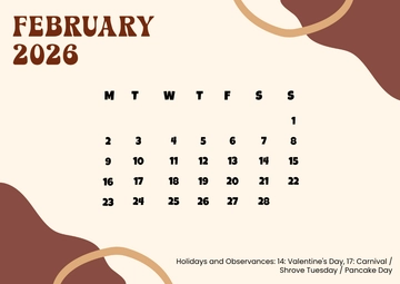 February 2026 UK Calendar Template to Download