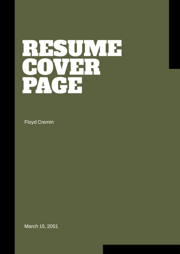 Free Generic Resume Cover Page Template to Edit Online
