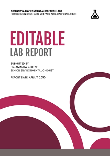 Free Editable Lab Report Cover Page with Logo Template to Edit Online