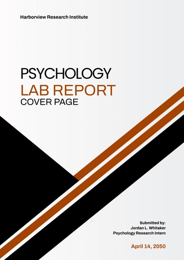 Free Psychology Lab Report Cover Page Template to Edit Online