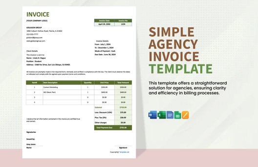 Simple Agency Invoice Template