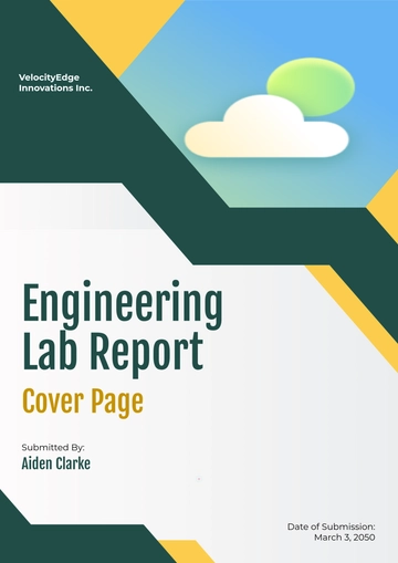 Free Engineering Lab Report Cover Page Template to Edit Online