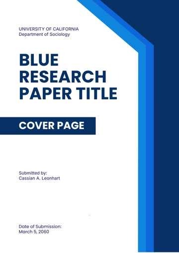 Free Blue Research Paper Title Cover Page Template to Edit Online