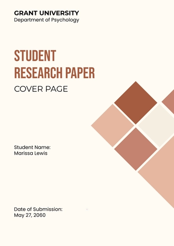 Free Student Research Paper Cover Page Template to Edit Online