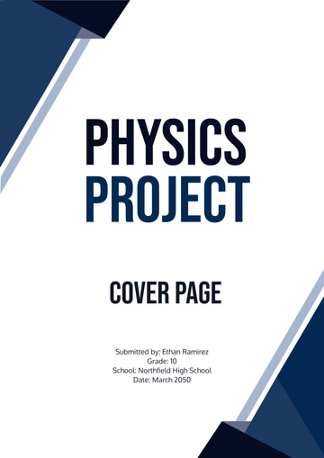 Free Physics Project Cover Page Template to Edit Online