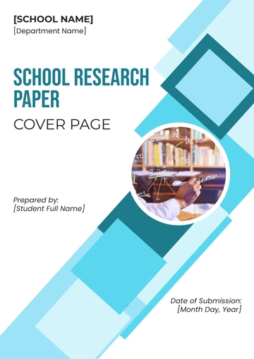 Free Blank School Research Paper Cover Page Template to Edit Online