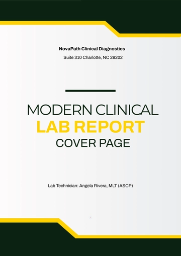Free Modern Clinical Lab Report Cover Page Template to Edit Online