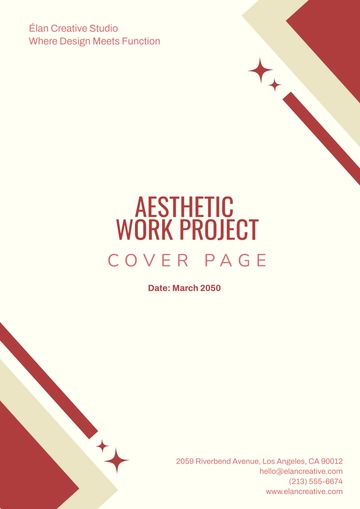 Free Aesthetic Work Project Cover Page Template to Edit Online