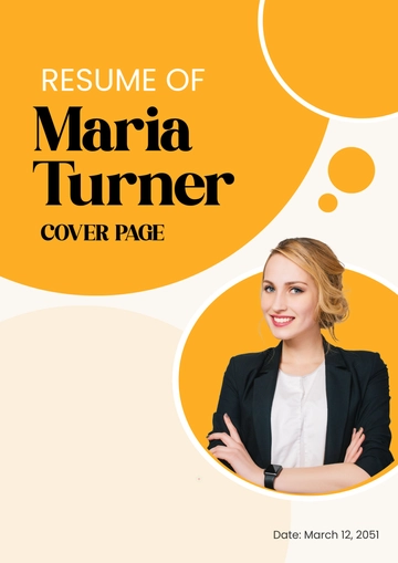 Free Simple Personal Resume Cover Page Template to Edit Online