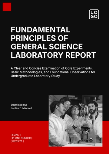 Free Simple College Lab Report Cover Page Template to Edit Online