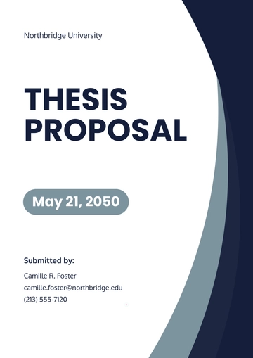 Free Thesis Proposal Cover Page Template to Edit Online