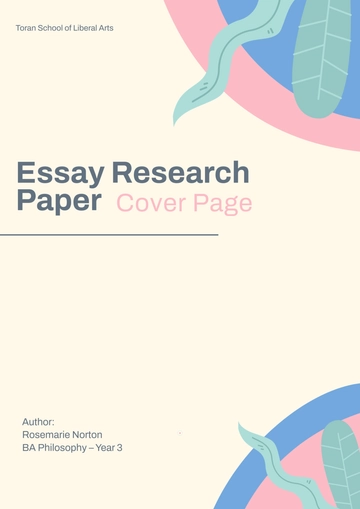 Free Aesthetic Essay Research Paper Cover Page Template to Edit Online