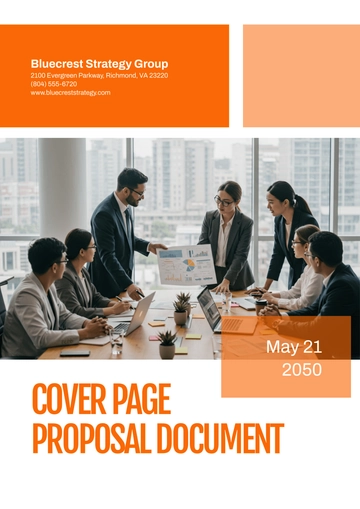 Free Cover Page for Proposal Document Template to Edit Online