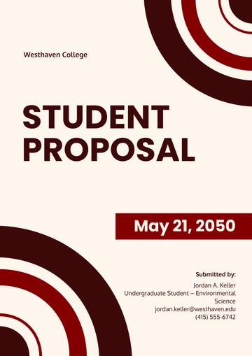 Free Simple Proposal Cover Page Template for Students to Edit Online