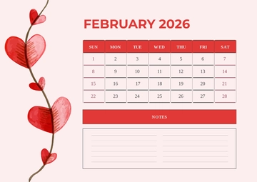 Free February 2026 Calendar Template to Edit Online