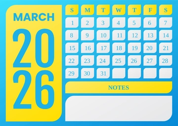 Free March 2026 Calendar Template to Edit Online