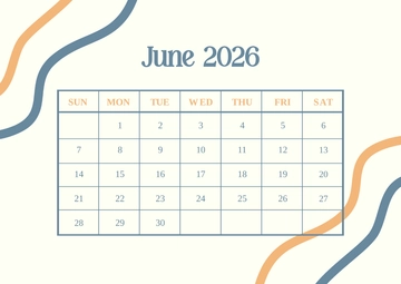 Free June 2026 Calendar Template to Edit Online
