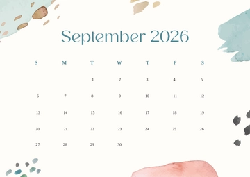 Free September 2026 Calendar Template to Edit Online