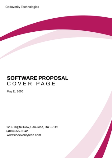 Free Software Proposal Cover Page Template to Edit Online