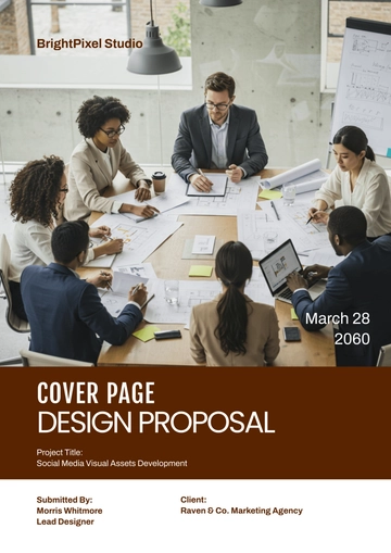 Free Cover Page Design for Proposal Template to Edit Online