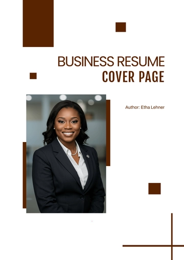 Free Business Resume Cover Page Template to Edit Online