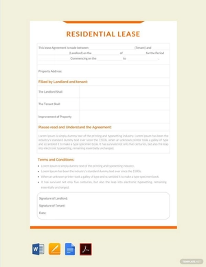 Residential Lease Template