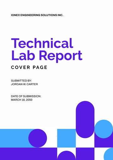 Free Technical Lab Report Cover Page Template to Edit Online