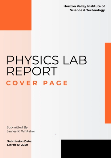 Free Physics Lab Report Cover Page Template to Edit Online