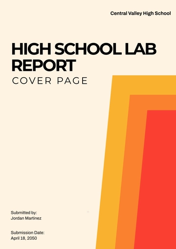Free Colorful High School Lab Report Cover Page Template to Edit Online