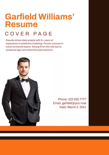 Free Resume Cover Page with References Template to Edit Online