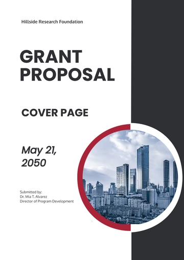 Free Grant Proposal Cover Page Template to Edit Online