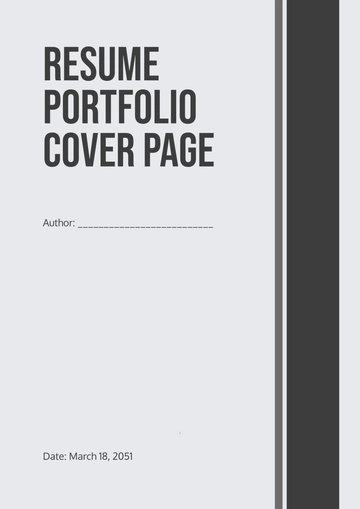 Free Blank Resume Portfolio Cover Page Template to Edit Online