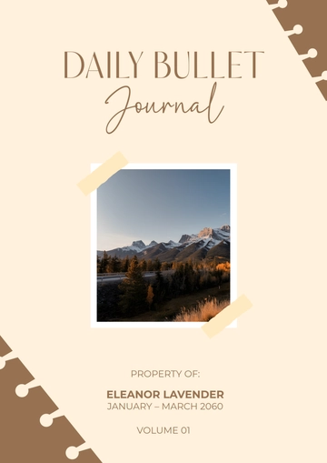 Free Daily Bullet Journal Cover Page Template to Edit Online