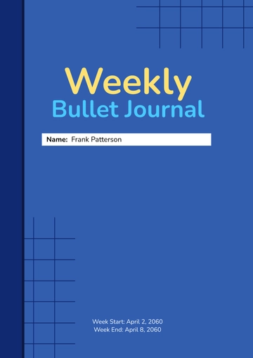 Free Weekly Bullet Journal Cover Page Template to Edit Online
