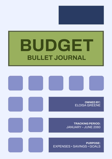 Free Budget Bullet Journal Cover Page Template to Edit Online