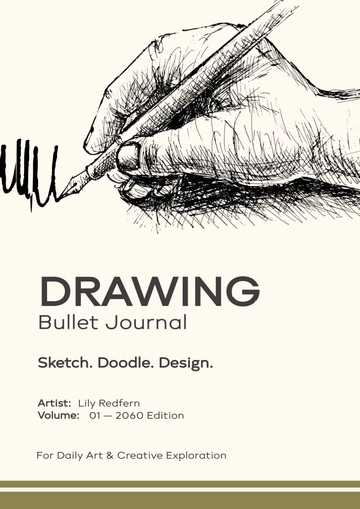 Drawing Bullet Journal Cover Page Template to Download
