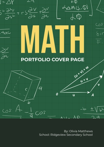 Free Math Portfolio Cover Page Template to Edit Online