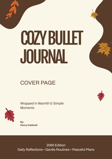 Free Cozy Bullet Journal Cover Page Template to Edit Online