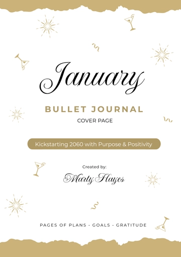 Free January Bullet Journal Cover Page Template to Edit Online