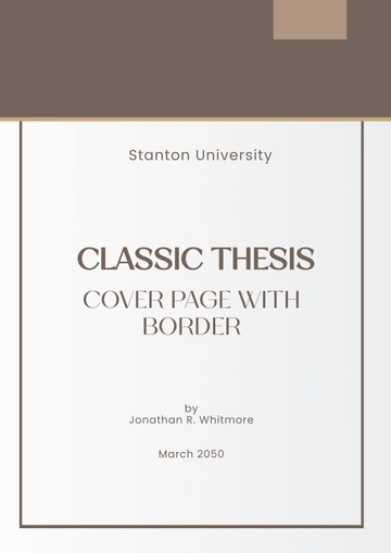 Free Classic Thesis Cover Page with Border Template to Edit Online