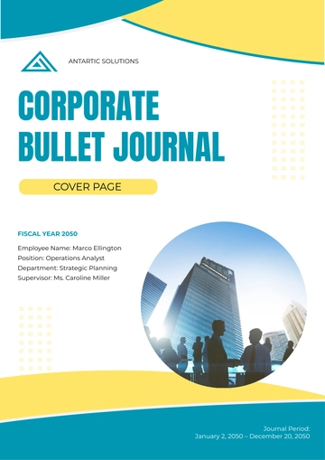 Free Corporate Bullet Journal Cover Page Template to Edit Online