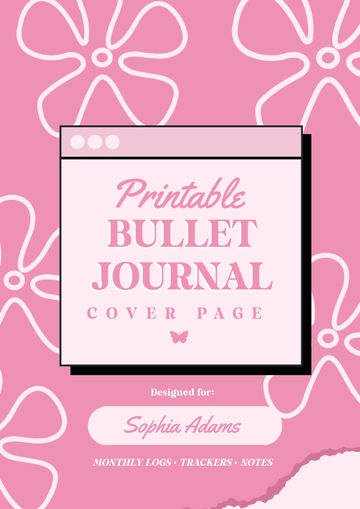 Free Printable Bullet Journal Cover Page Template to Edit Online