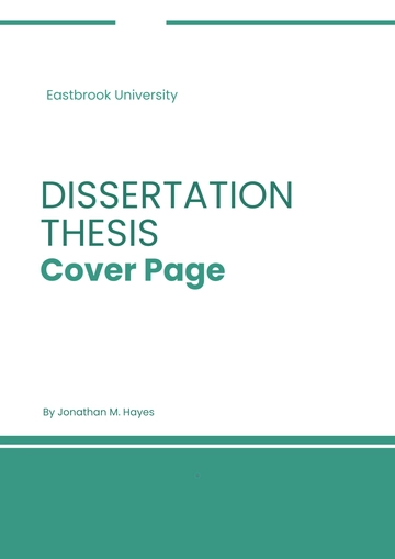 Free Dissertation Thesis Cover Page Template to Edit Online