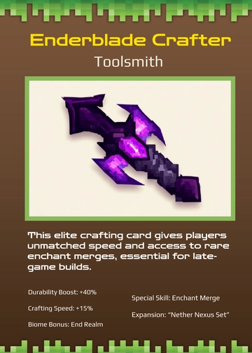 Free Minecraft Trading Card Template to Edit Online