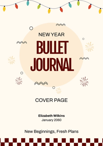 New Year Bullet Journal Cover Page Template