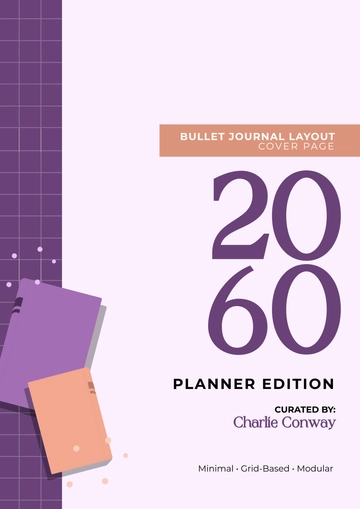 Free Bullet Journal Layout Cover Page Template to Edit Online