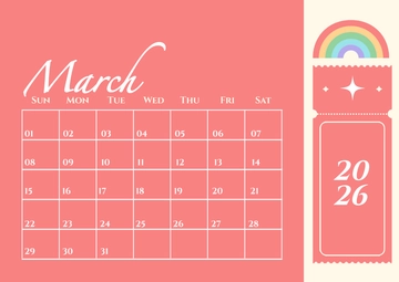 Free March 2026 Yearly Calendar Template to Edit Online