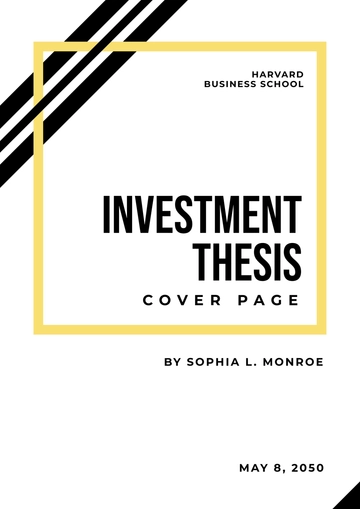 Free Investment Thesis Cover Page Template to Edit Online