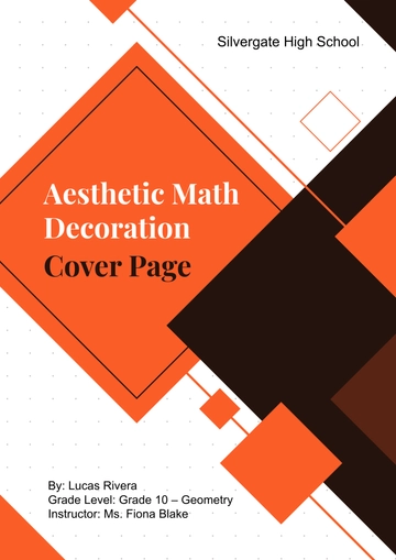 Free Aesthetic Math Decoration Cover Page Template to Edit Online